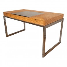 Bamboo and polished nickel desk 